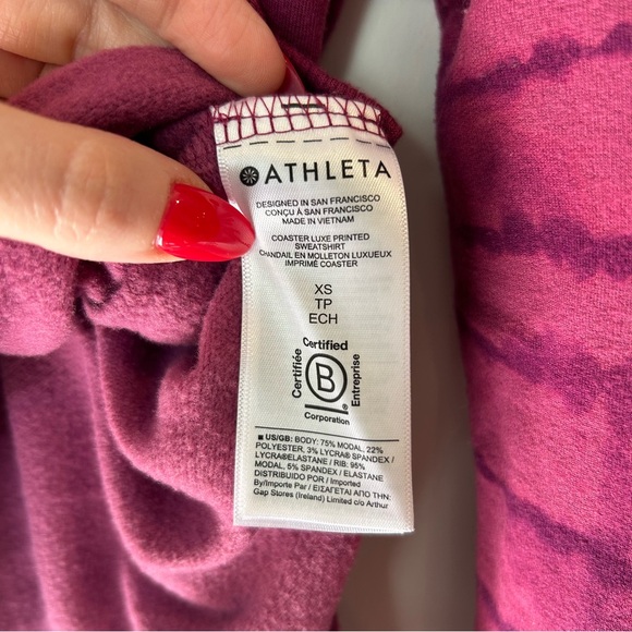 Athleta Coaster Luxe Purple Tie Dye Sweatshirt - Picture 5 of 7